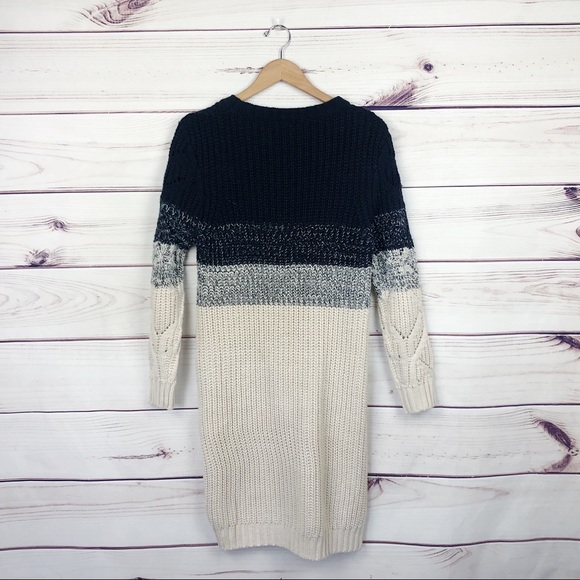 Smash! Blue Ombré High Low Cable Knit Sweater XS - Picture 6 of 8